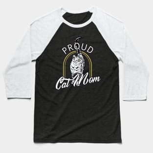 Proud Cat Mom Baseball T-Shirt